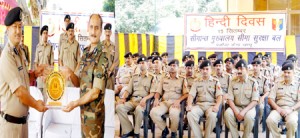 Hindi Divas being celebrated at Border Security Force Jammu Frontier, Paloura on Monday.