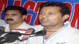 Sudhir Singh Jamwal interacting with media persons at Jammu on Wednesday. -Excelsior/Rakesh