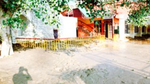 Submerged portion of Shri Chander Gufa Sadhna Mandir Ashram.