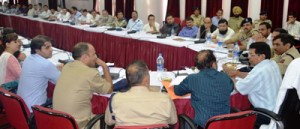 Divisional Commissioner Shantmanu chairing a meeting on Monday.