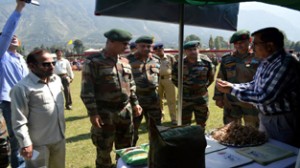 Army officers during ex-sericemen rally at Kishtwar. 