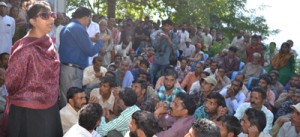 DDC interacting with flood affected people on Monday.