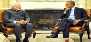 Prime Minister Narendra Modi and US President Barack Obama during Summit level talks in White House at Washington on Tuesday.