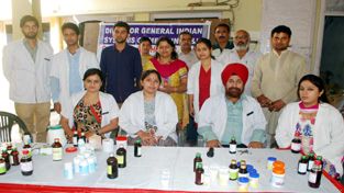 Team of medicos at the medical camp.