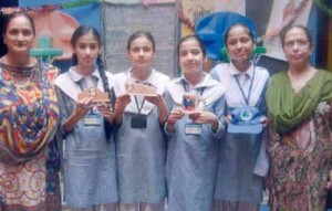 Students of NEEHS, who brought laurels to the school by winning prizes in debate and painting competitions organised by DWLP.