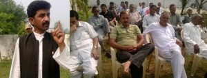 Senior Congress leader, Arun Sharma addressing party workers at Vijaypur in Samba.