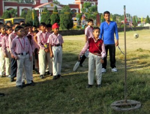 Students of MV International School Jammu celebrating Activity Day on Wednesday. 