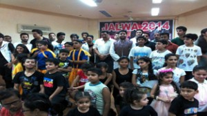 Participants during multi-talent show-Jalwa 2014, organized by Pammy Art Academy at Amar Singh Club, Jammu on Sunday.