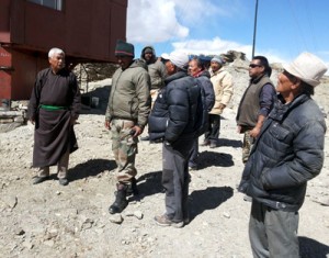 Thupstan Chhewang interacting with people during his visit to Chumur.