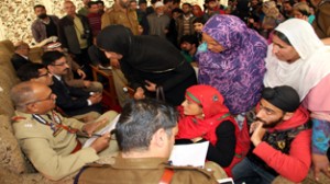 DGP, K Rajendra interacting with the families of martyrs on Tuesday.