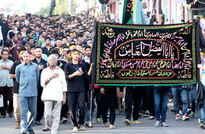 Mehendi procession being taken out in Jammu on Friday. -Excelsior/Rakesh