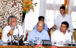 Chief Engineers of different Government departments briefing media on Saturday.-Excelsior/Amin war