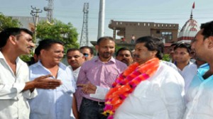 Minister for Housing, Raman Bhalla interacting with people on Wednesday.