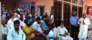 Minister for Planning and Development Ajay Sadhotra addressing public meeting at Gole Gujral on Saturday.