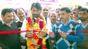 Minister of Tourism, GA Mir inaugurating new administrative unit at Dooru on Wednesday. 