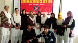 Students of Government Degree College, Thannamandi during celebration of Quami  Ekta Week on Tuesday.