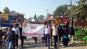 Motorbike rally under SVEEP at Jourian on Thursday.