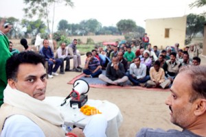 Rakesh Wazir, BSP candidate addressing public meeting in Nagrota on Thursday.