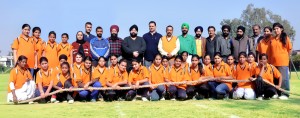 State Tug-of-War teams posing for a group photograph along with officials in Jammu. 