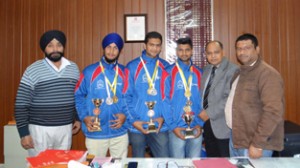 Winners posing during felicitation function at GDC Kathua.