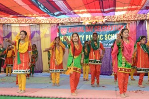 Students of Humanity Public School, Bassi Kalan presenting cultural item on Friday.