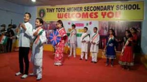 Skit being presented by the students at Tiny Tots School Roop Nagar in Jammu.  