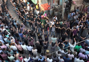 Mourners during Ashura procession in Jammu on Tuesday. -Excelsior/Rakesh