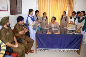 Students acting as SHO, Munshi, Duty Officer and complainants at Police Station, R S Pura.