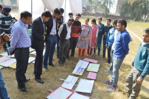 Deputy Commissioner Kathua, Dr Shahid Iqbal during a competition organised as part of youth voter festival.