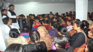 Vikram Malhotra Congress candidate from Jammu East constituency interacting with the people on Friday.