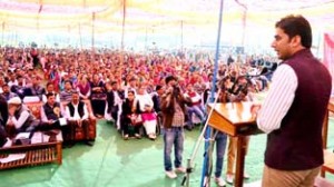 DC Kathua, Dr Shahid Iqbal Choudhary addressing special electoral conference on Saturday.
