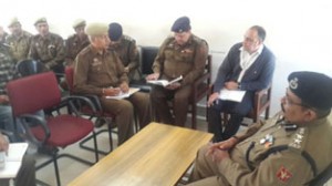 SSP Railways, A K Mahajan reviewing security arrangements at Udhampur Railway Station.
