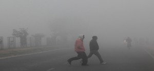 A view of Jammu city during dense fog on Saturday morning                   -Excelsior/Rakesh