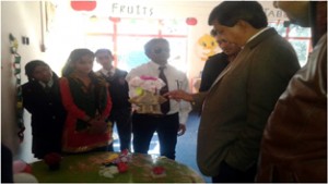 Dignitaries and Students during Science Exhibition and Cooking without Fire Competition at KC Gurukul in Udhampur.