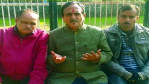 NMC president, Subhash Shastri, addressing media persons at Jammu. 