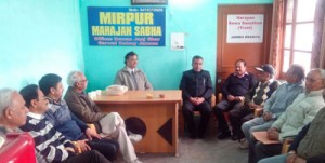 Independent candidate Sanjay Gupta addressing a public meeting in Jammu West Constituency.