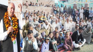Balwan Singh addressing a rally in Marh Constituency.