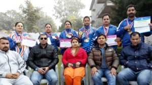 J&K Powerlifting team posing along with office bearers of the Association. 