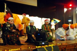 Students performing cultural activity celebrating Annual Day at Stephens International Public School in Jammu.
