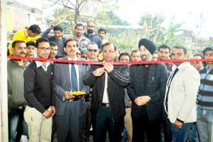 Vagish Chander Sharma opening J&K Grameen Bank branch at Marta Nagrota in district Kathua.