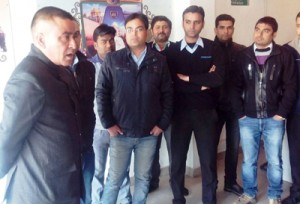 Independent candidate Sanjay Gupta interacting with residents in Jammu West constituency. 