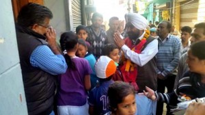 Congress candidate from Jammu West during campaigning on Saturday.