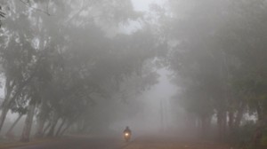 Thick fog making visibility poor in Jammu on Thursday. -Excelsior/Rakesh