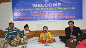 A song being presented by young artists during Music Competition. 