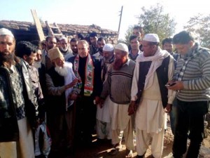 Shabir Khan campaigning in Rajouri on Friday.
