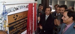 Executive President J&K Bank, Parvez Ahmad inaugurating new branch of the bank at Shopian.