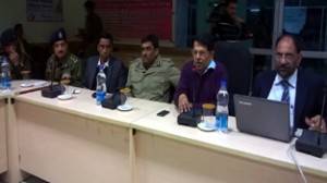 Divisional Commissioner Jammu Shantmanu and IGP Rajesh Kumar reviewing elections preparedness on Thursday.