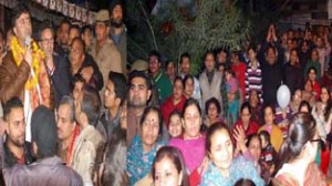 Congress candidate from Jammu East, Vikram Malhotra, addressing a gathering at Prem Nagar in Jammu.