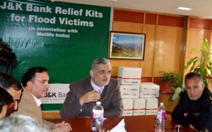 Chairman & CEO, J&K Bank Mushtaq Ahmed during seminar at Srinagar on Tuesday.