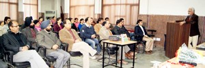 SKUAST-J Vice-Chancellor Prof P.K Sharma delivering inaugural address at the training programme.
